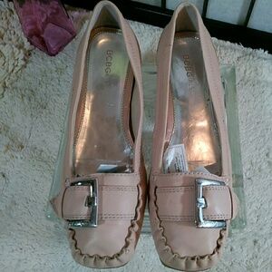 BCBGirls pink leather loafers